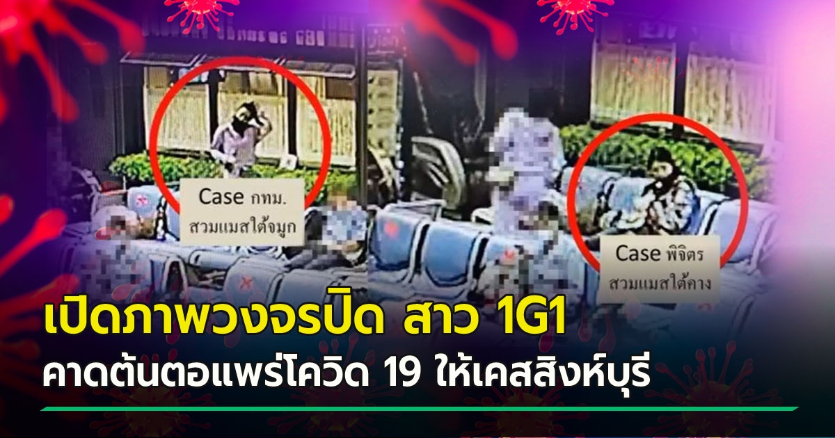 Open CCTV footage of 1G1 girl wearing a mask under her chin, expecting the spread of COVID 19 for Sing Buri