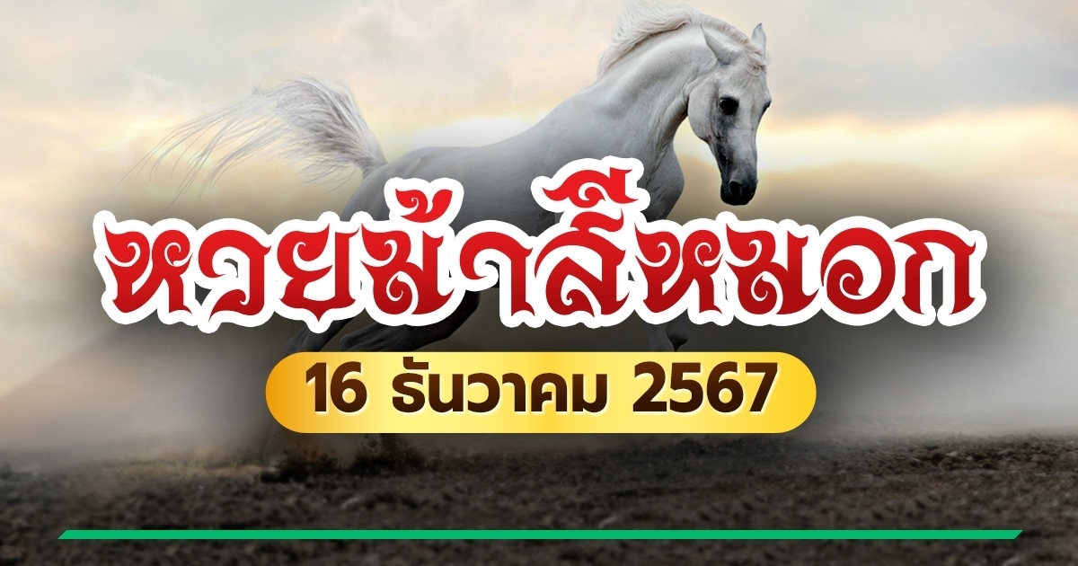 เลขเด็ดงวดนี้ 16/12/67 หวยม้าสีหมอก เตรียมลุ้นโชคก่อนสิ้นปี