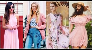 ชุดเดรสสีชมพู